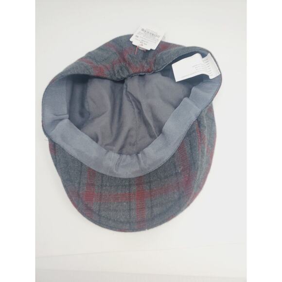 Cat & Jack Grey & Red Plaid Design Newsboy Hat - Boys 12-24 Months NEW - Picture 2 of 2